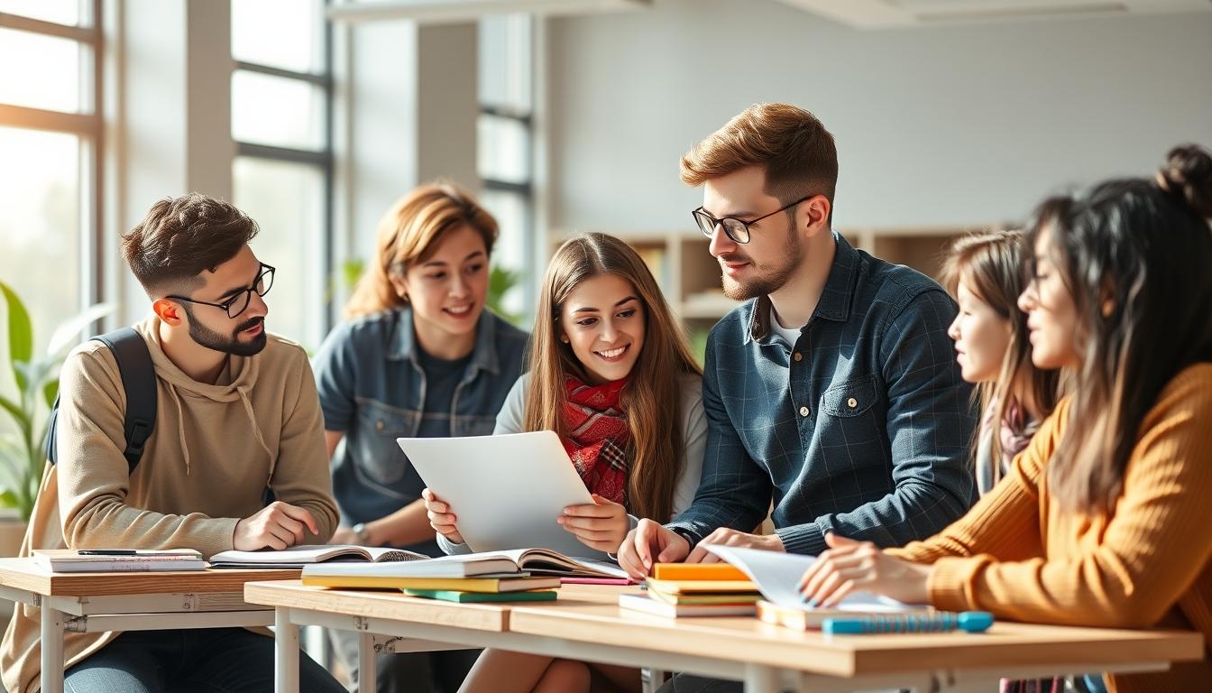 Students working in research laboratory